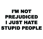 I'M NOT PREJUDICED I JUST HATE STUPID PEOPLE DECAL