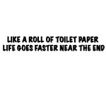 LIKE A ROLL OF TOILET PAPER LIFE GOES FASTER NEAR THE END Decal