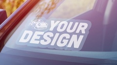 Your Logo Static Cling Sticker On Back Of Car