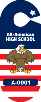 All American Oval School Hang Tag Parking Permit