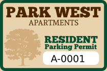 Apartment Rectangle Parking Permit Sticker