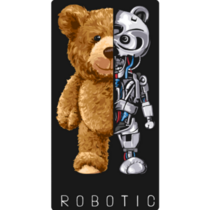 Bear Toy Half Robot Sticker