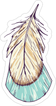 Blue and Tan Tail Feather Boho Sticker