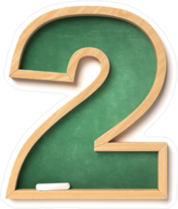 Chalkboard Font Number 2 Sticker