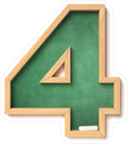 Chalkboard Font Number 4 Sticker