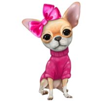 Chihuahua Pink Bow Sticker