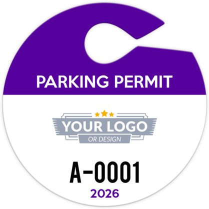 Circle Hang Tag Parking Permit with Your Logo