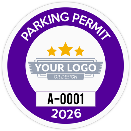 Circle Parking Permit with Your Logo