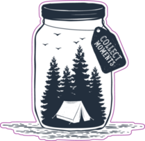 Collect Moments Travel Badge With Pine Trees In A Jar