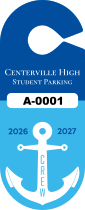 Crew Rowing Team Oval School Hang Tag Parking Permit