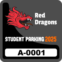 Curved Two Color Square School Parking Permit Sticker