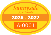 Custom Oval Apartment Parking Permits