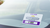 Custom Rectangle Parking Permit Stickers On Windshield
