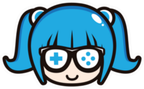 Cute Geek Gamer Girl Blue Sticker
