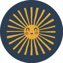 Cute Little Sun Cartoon Character Boho Sticker