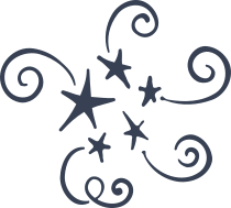 Five Stars With Swirls Sticker