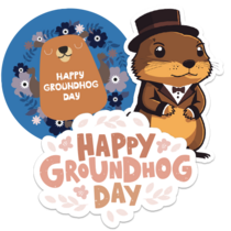 Groundhog Day Stickers