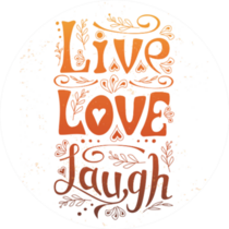 Hand Lettering Typography live, Love, Laugh Sticker