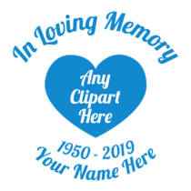 One-Color In Loving Memory with Any Clipart Sticker