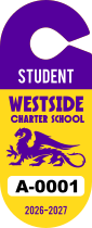 Large Student Oval Hang Tag Parking Permit