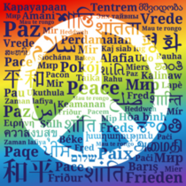 Multilingual Peace Sign Text Sticker