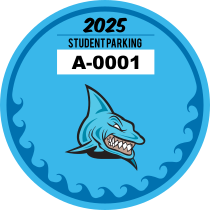 Ocean Waves Circle School Parking Permit Sticker