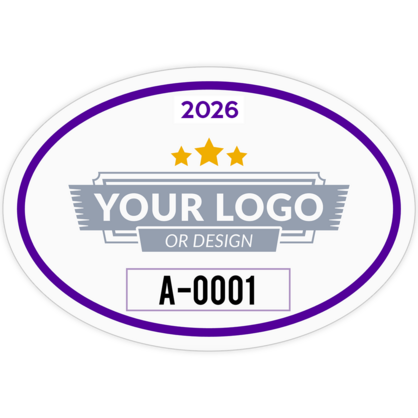 Oval Parking Permit with Your Logo
