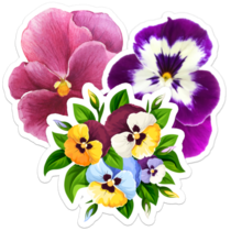 Pansy Flower Stickers