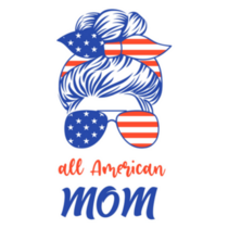 Patriotic All American Mom With Messy Bun Sticker
