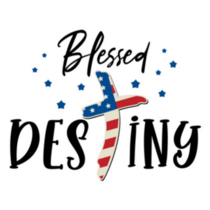 Patriotic Blessed Destiny Lettering Sticker