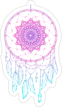 Pink and Blue Dreamcatcher with Charms Boho Sticker