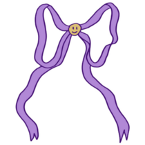Purple Smile Bow Sticker