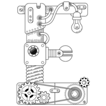 Robot Capital Font E Sticker