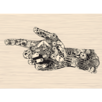 Robot Pointing Finger Sticker