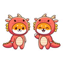 Shiba Dragon Costume Sticker