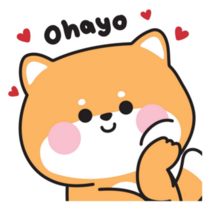Shiba Inu ohayo Sticker 