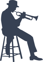 Sitting Musical Trumpet Player Sticker
