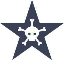 Star With Skull And Five Bones Sticker