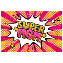 Super Mom Pop Art Mothers Day Sticker