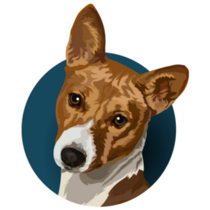 Terrier Portrait Blue Sticker 